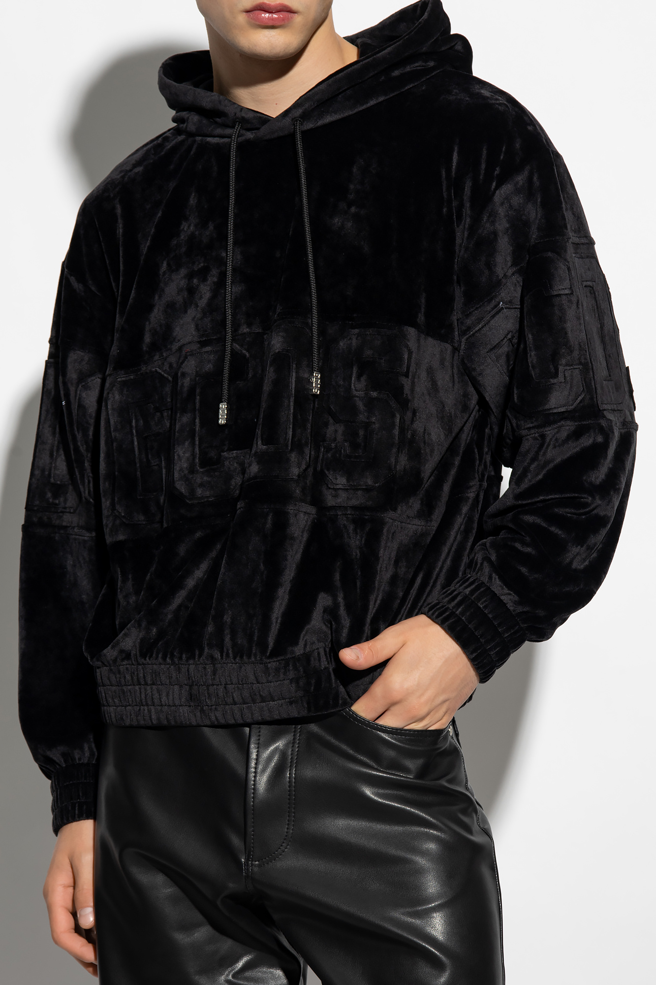 Black velvet store hoodie mens